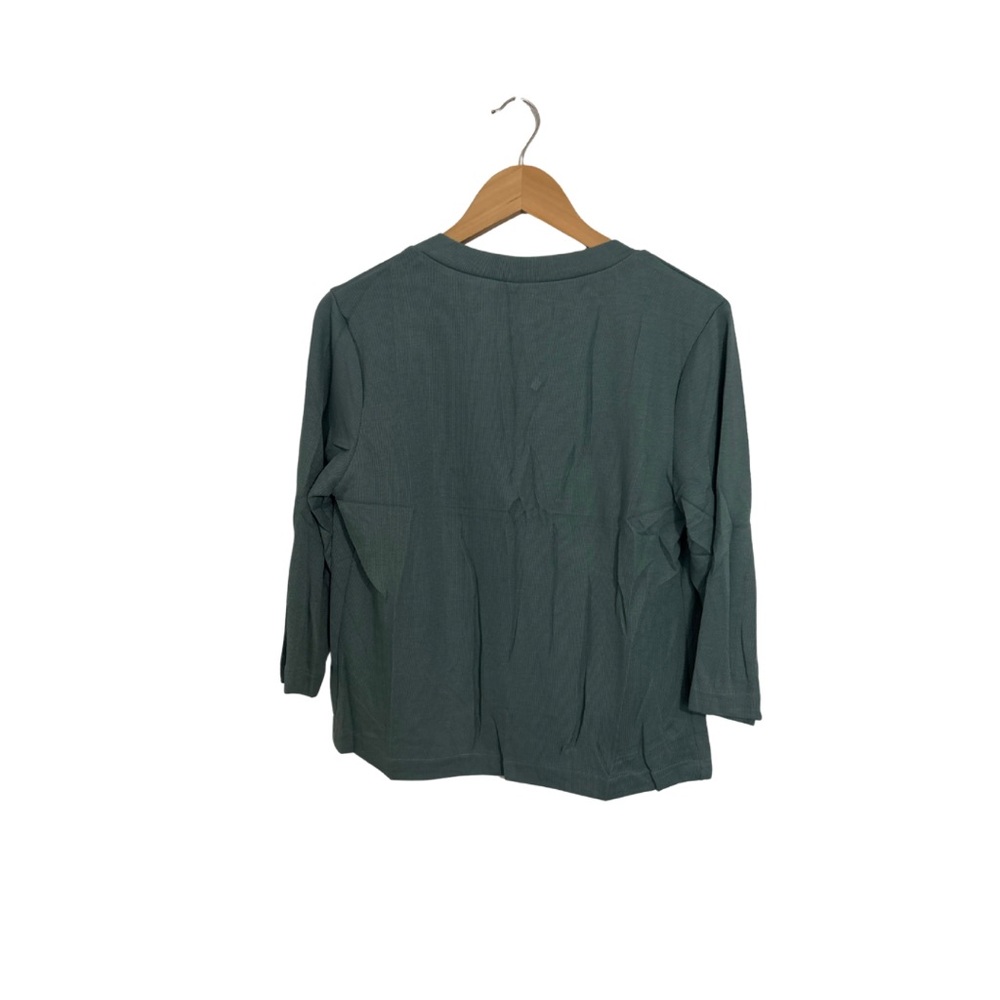 Green 3/4 Sleeve Open Front Cardigan M - Picture 2 of 6